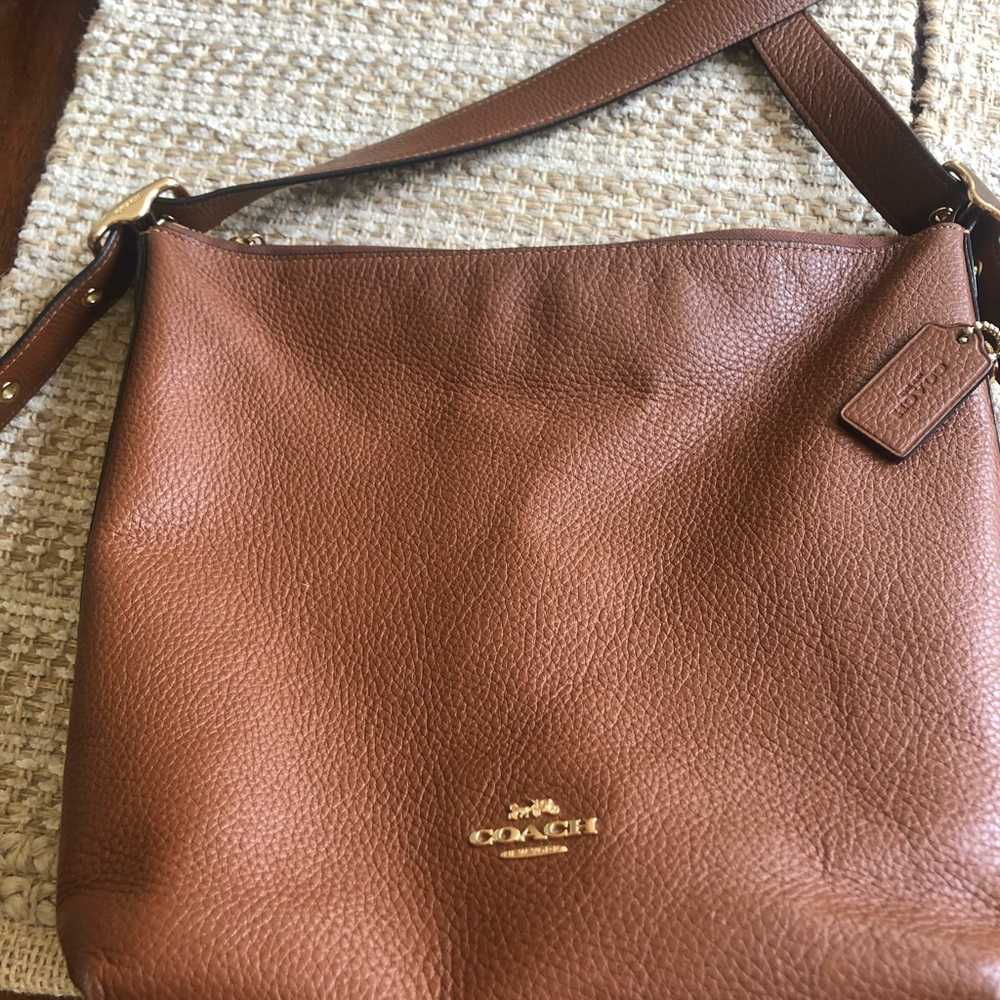 Coach Brown Pebbled Leather Shoulder Bag